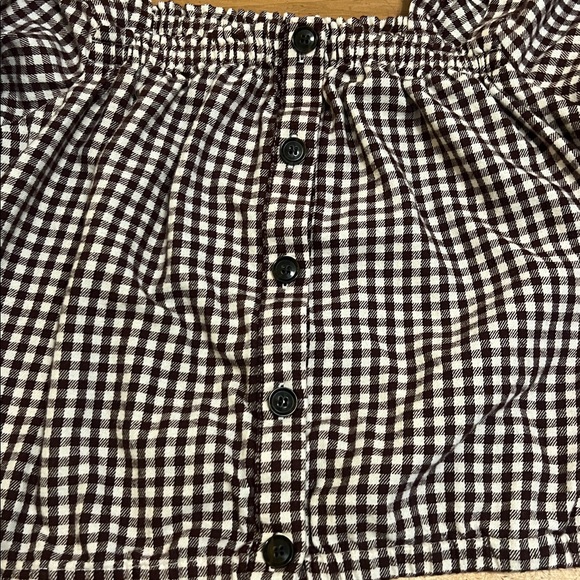 Madewell Plaid Puff Sleeve button down top size M - Picture 8 of 15